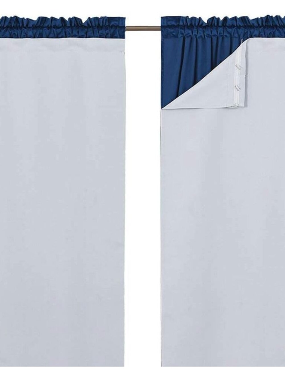 White Blackout Curtain Liners for Window - Noise Reducing Light Blocking Liner f